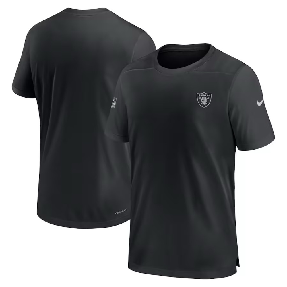 Mens Nike Las Vegas Raiders Sideline Coach Performance T-Shirt -Black Size Large